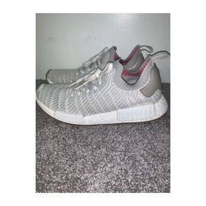 White and Grey NMD adidas primeknit shoes